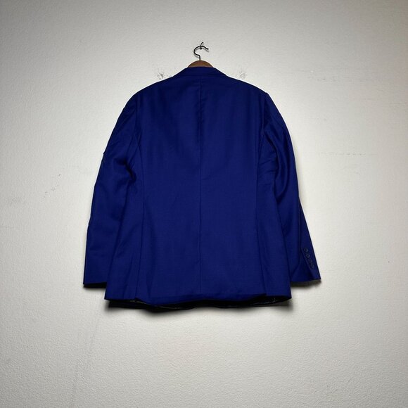 Mantoni Blazer Coat Jacket Men 38R Formal Blue Plain Disco Retro Minimal Party - Picture 2 of 14
